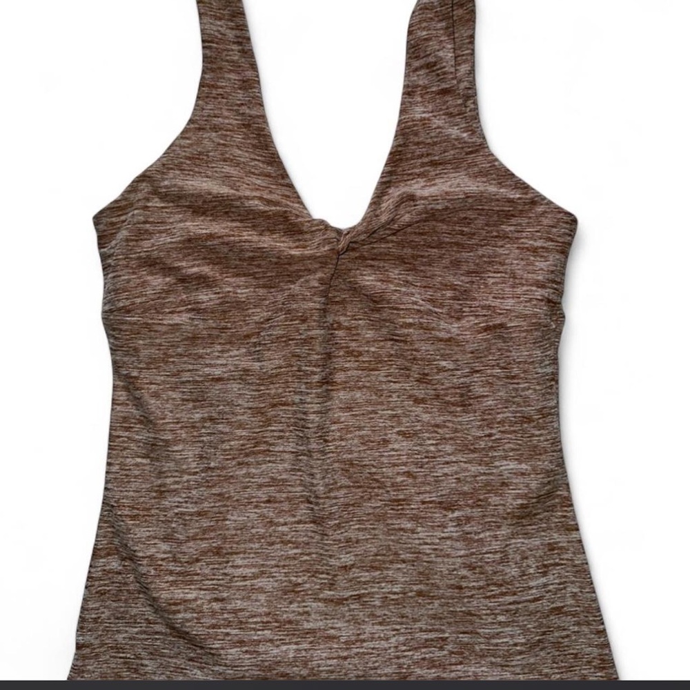 Sincerely Jules Heathered Brown Tank Top